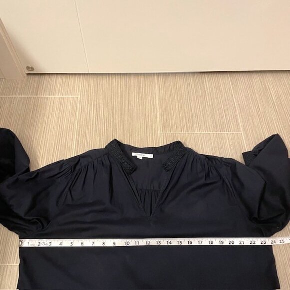 Chico's Lace Trim Blouse Top Size XL (16) Navy Blue - Picture 15 of 16